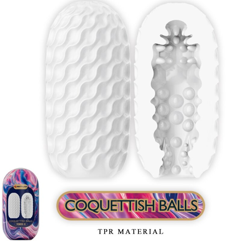 PRETTY LOVE - COQUETTISH BALLS MASTURBATEUR HOMME EN SILICONE BLANC - Image 2