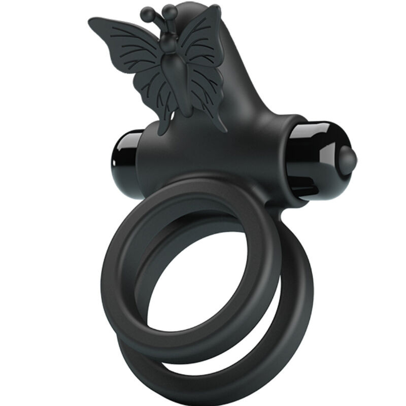 Pretty Love - Double Anneau Vibrant Avec Stimulateur Noir - Image 2