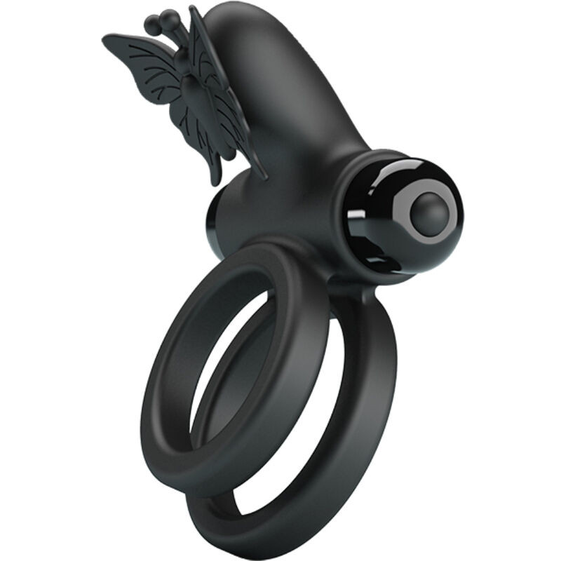 Pretty Love - Double Anneau Vibrant Avec Stimulateur Noir - Image 5