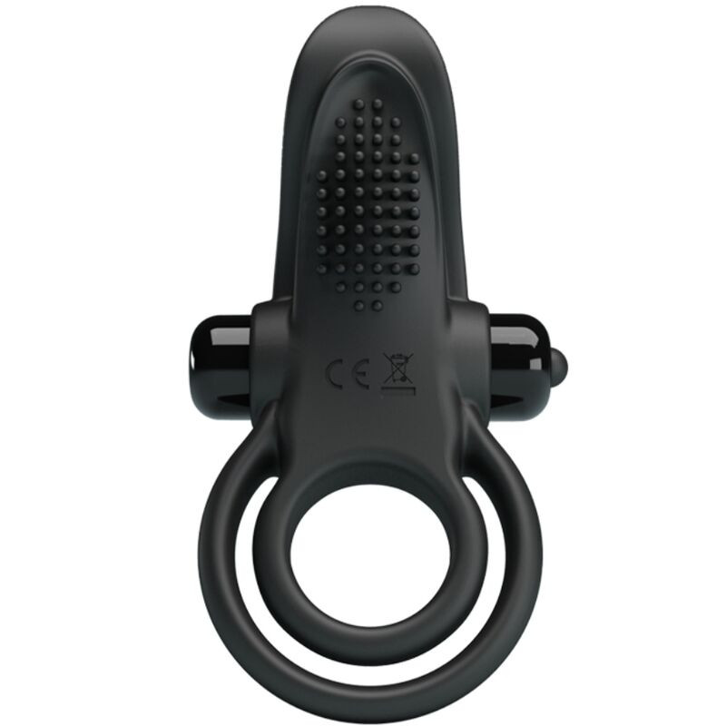 Pretty Love - Double Anneau Vibrant + Stimulateur De Clitoris 10 Vibrations Noir - Image 3