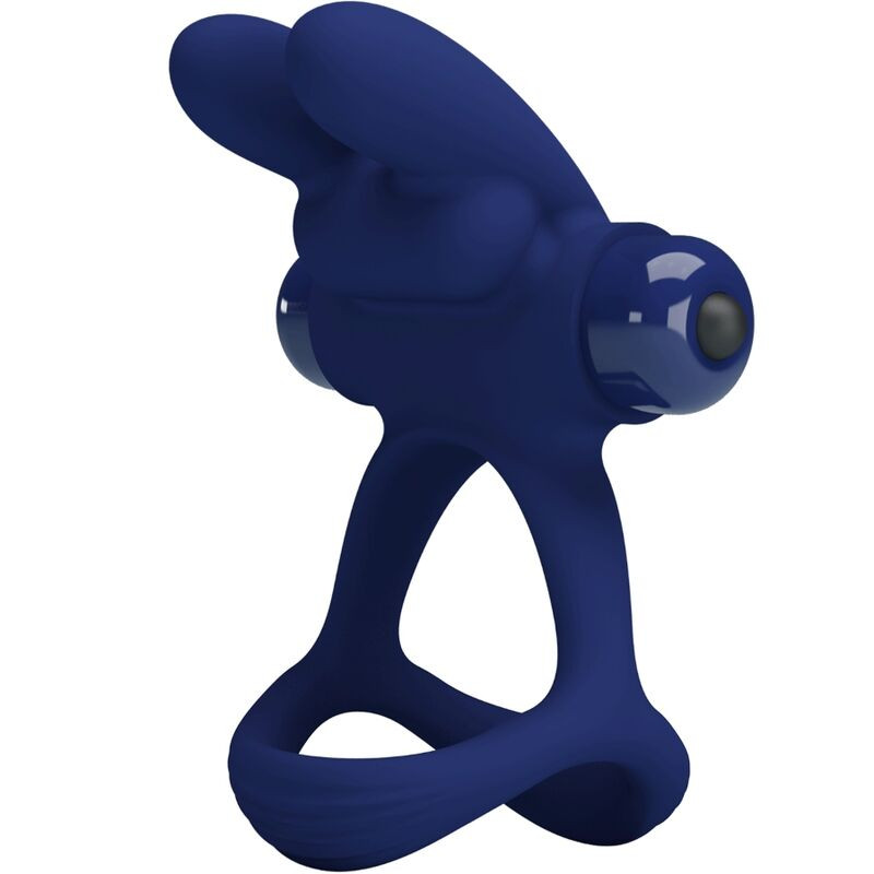 Pretty Love - Francisco Double Vibrating Ring Rabbit Blue - Image 3