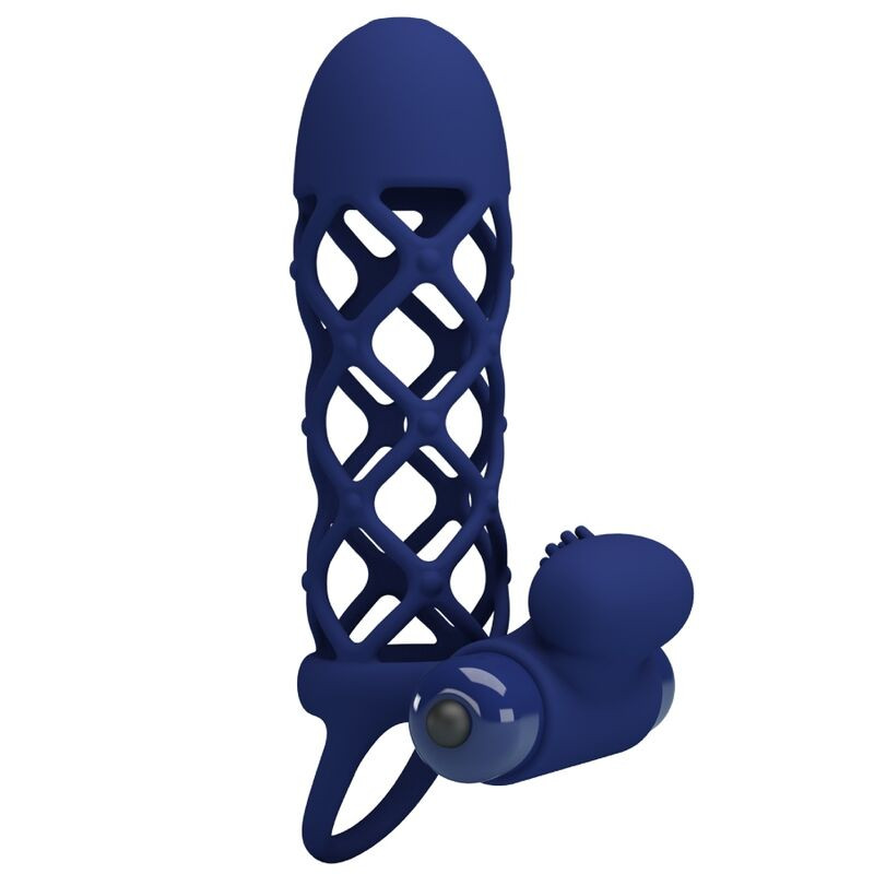 Pretty Love - Giann Anneau Vibrateur Avec Gaine En Silicone Bleu - Image 3