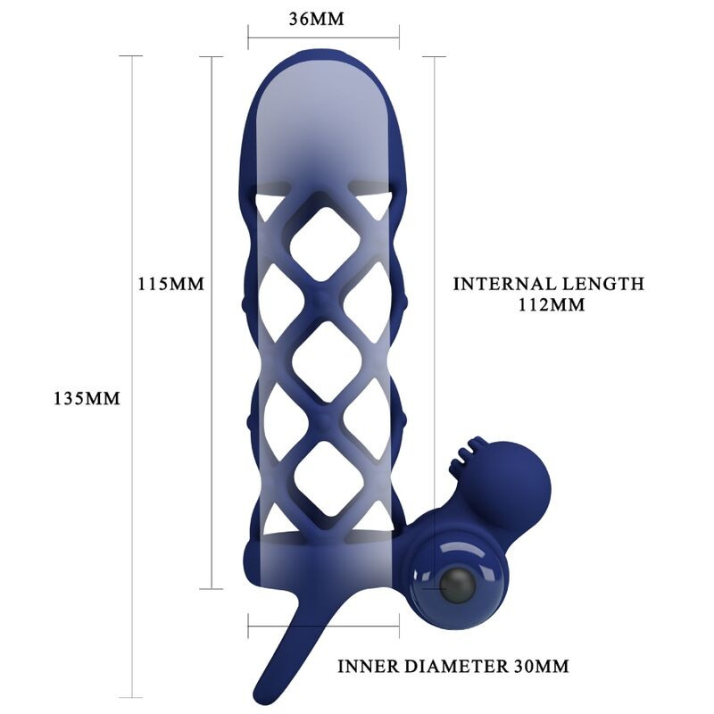 Pretty Love - Giann Anneau Vibrateur Avec Gaine En Silicone Bleu - Image 4