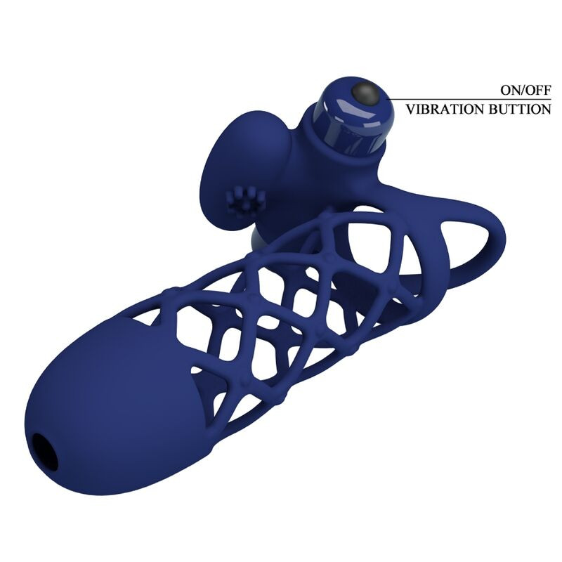 Pretty Love - Giann Anneau Vibrateur Avec Gaine En Silicone Bleu - Image 5