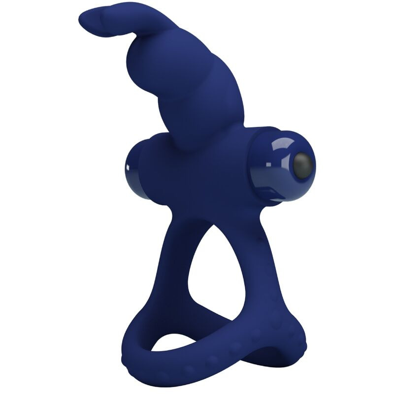 Pretty Love - Luchito Double Vibrating Ring Rabbit Blue - Image 2