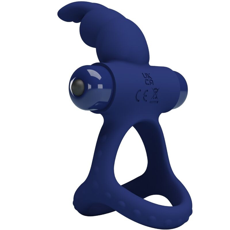 Pretty Love - Luchito Double Vibrating Ring Rabbit Blue - Image 3