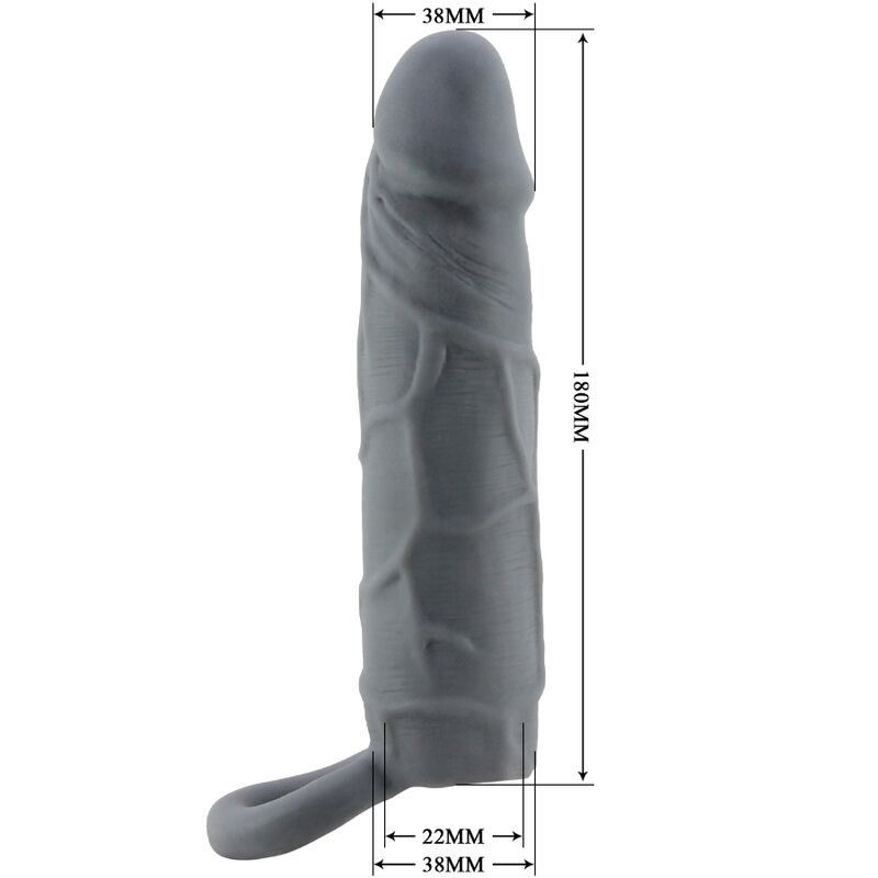 Pretty Love - Realistic Skin Penis Sleeve Dark Grey - Image 5