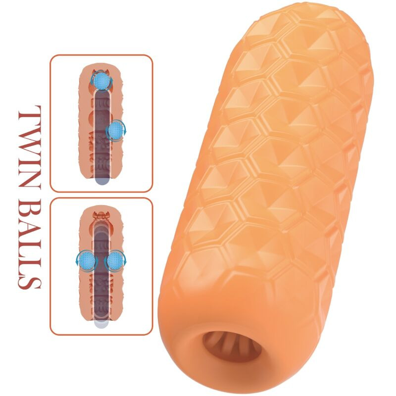 PRETTY LOVE - TWIN BALLS MALE MASTURBATOR ORANGE - Image 5