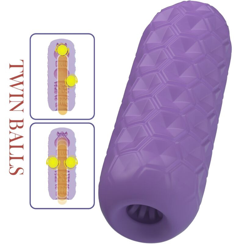 PRETTY LOVE - MASTURBATEUR POUR HOMME À DEUX BOULES VIOLET - Image 5