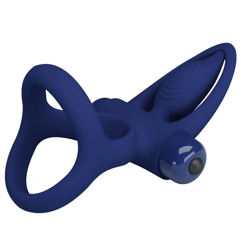 Pretty Love - Mat Double Anneau Avec Vibration & Stimulateur Bleu - Image 5
