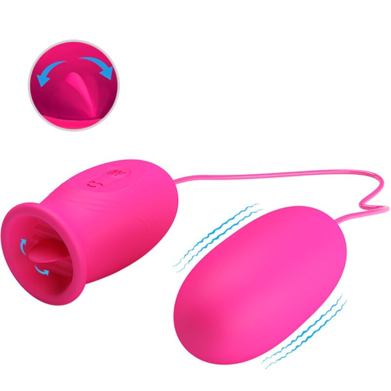 PRETTY LOVE - DAISY VIBRATING EGG + CLITORIS STIMULATING TONGUE PINK - Image 2