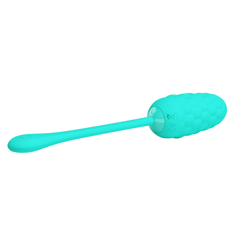 PRETTY LOVE - VIBRATING EGG WITH AQUA GREEN RECHARGEABLE MARINE TEXTURE - Image 3