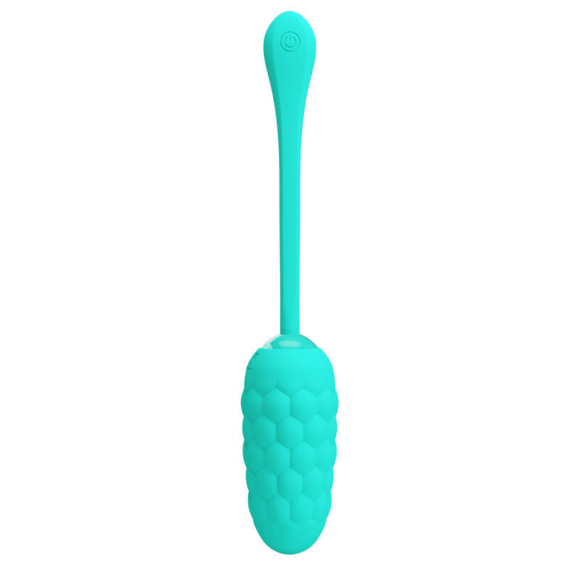 PRETTY LOVE - VIBRATING EGG WITH AQUA GREEN RECHARGEABLE MARINE TEXTURE - Image 5