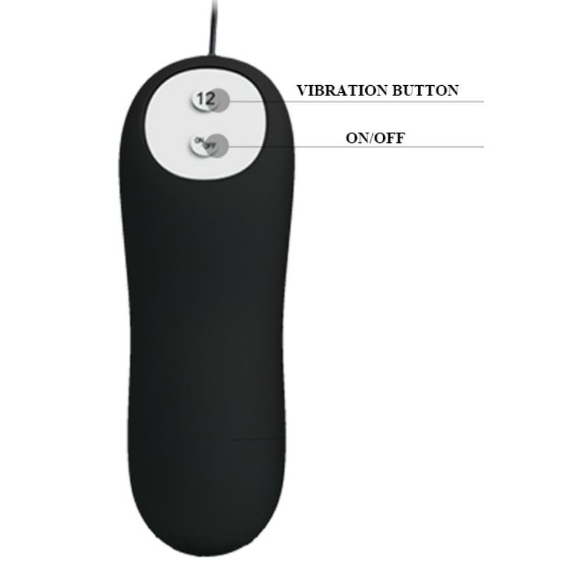 Pretty Love - Plug Anal Forme Dancre Silicone 12 Modes De Vibration Noir - Image 2