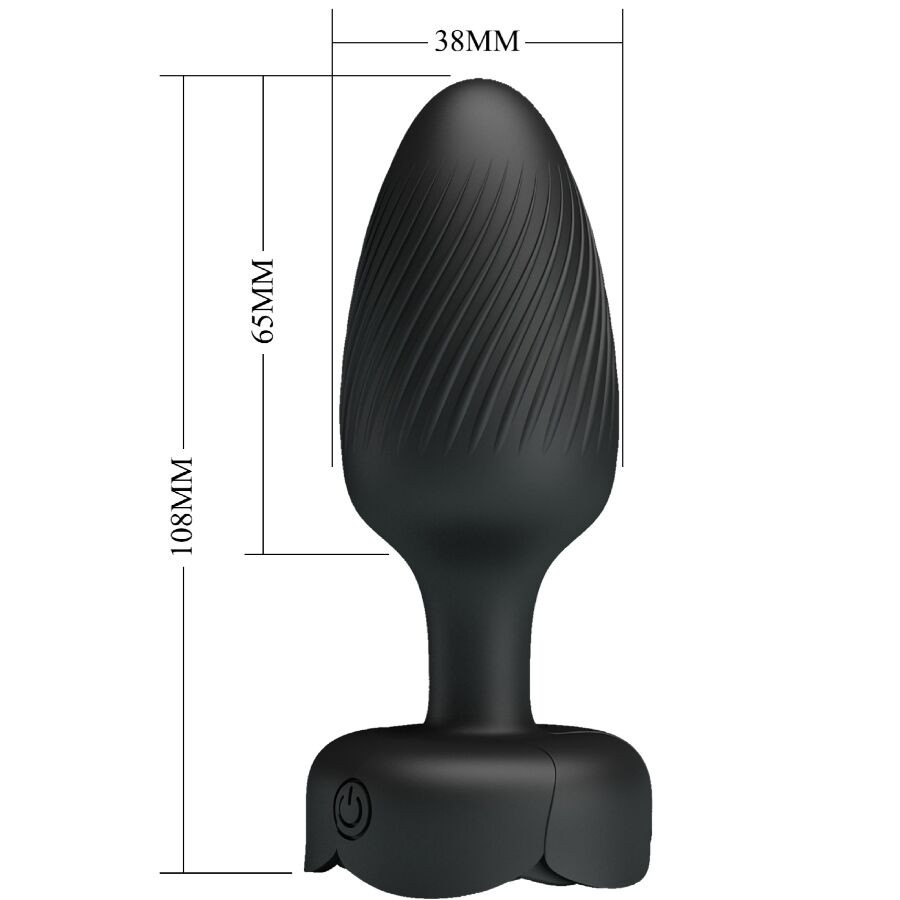 Pretty Love - Plug Anal Varian Avec Lumière Led Noir 10,8 Cm - Image 5