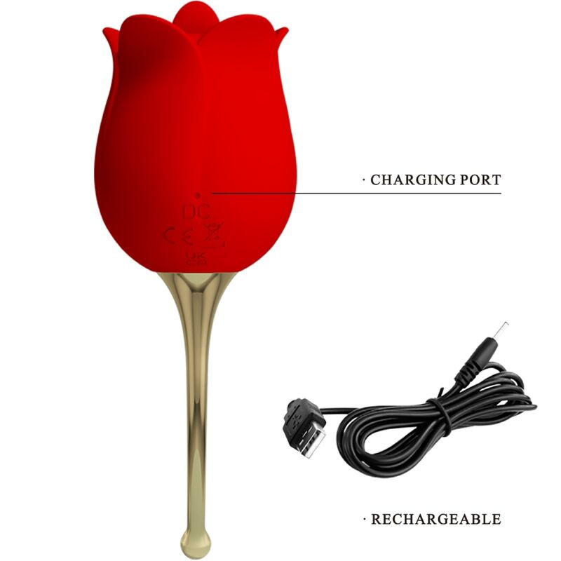 Pretty Love - Rose Lover Stimulateur De Clitoris Rose 12 Vibrations Rouge - Image 5