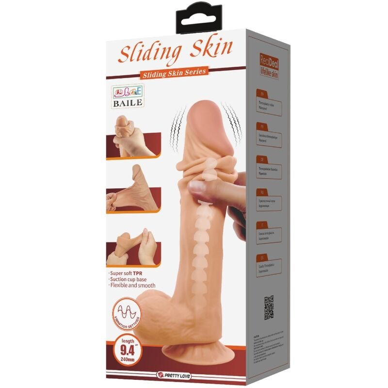 Pretty Love - Sliding Skin Realistische Dildo Met Suction Cup Sliding Skin Afstandsbediening Vlees 24 Cm - Image 2
