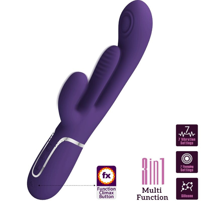Pretty Love - Shania Triple Rabbit Vibrateur Multifonction Violet - Image 2
