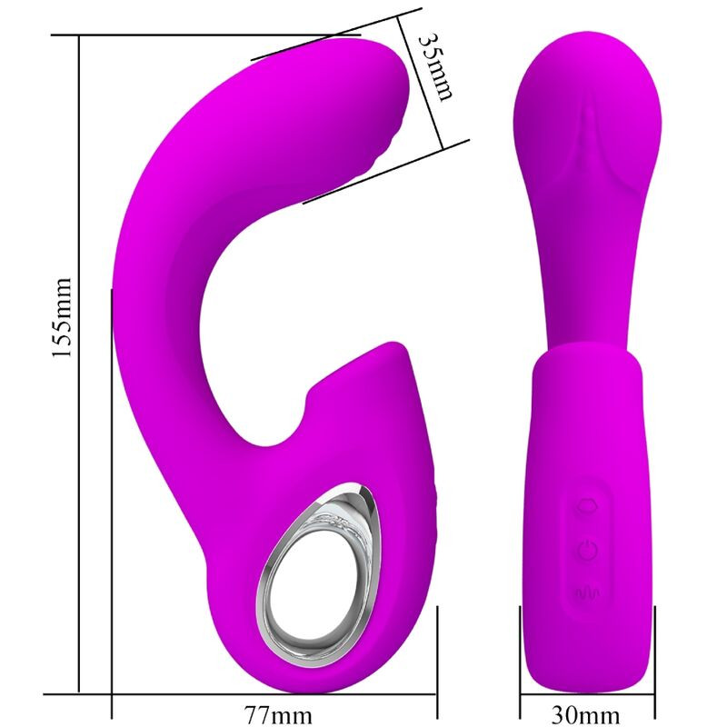 PRETTY LOVE - SIBEL SIBEL G-SPOT VIBRATOR + CLITORIS STIMULATOR 10 VIBRATIONS PURPLE - Image 5