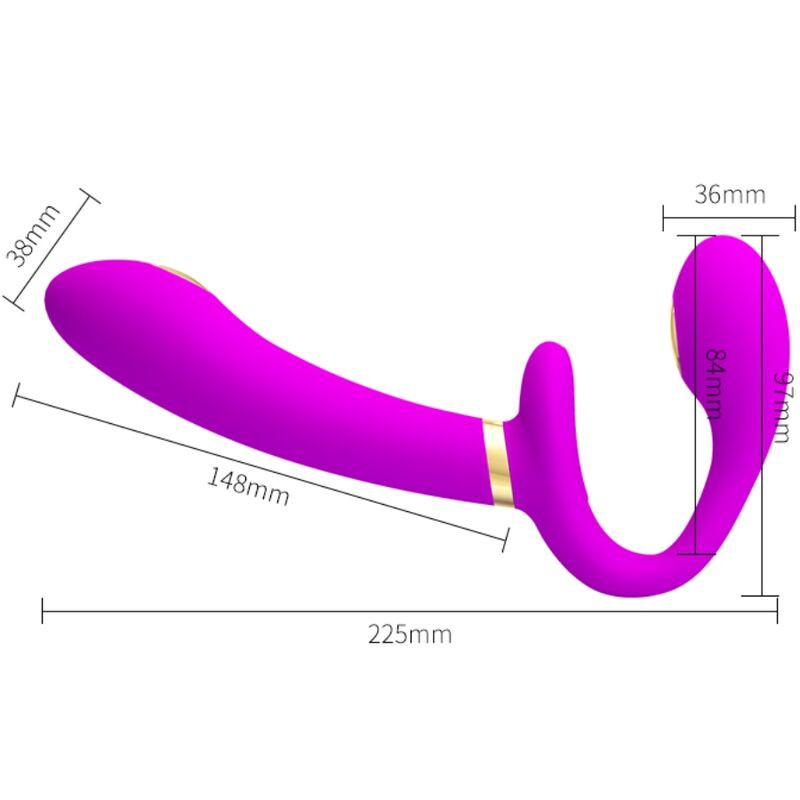 Pretty Love - Thunderbird Double Vibrateur Strap-On Télécommande Violet - Image 4