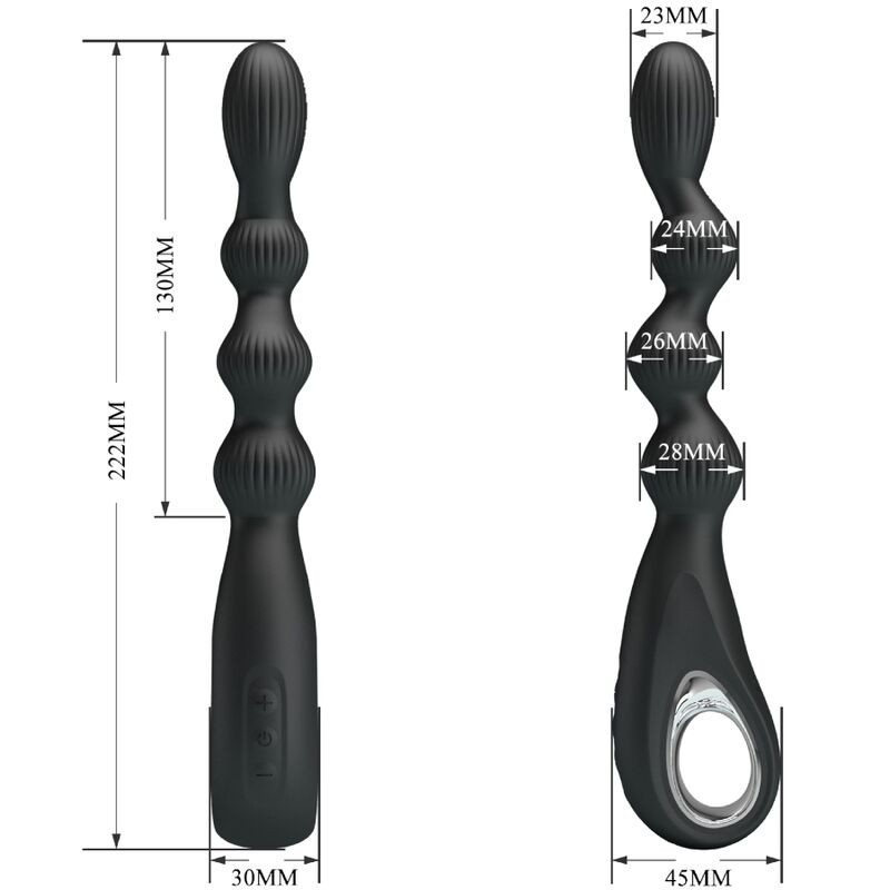 Pretty Love - Vibrateur Anal Federer 12 Vibrations Noir - Image 4