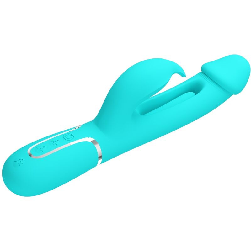 Pretty Love - Vibrateur Dejon Rabbit 3 En 1 Multifonction Vert Aqua - Image 3