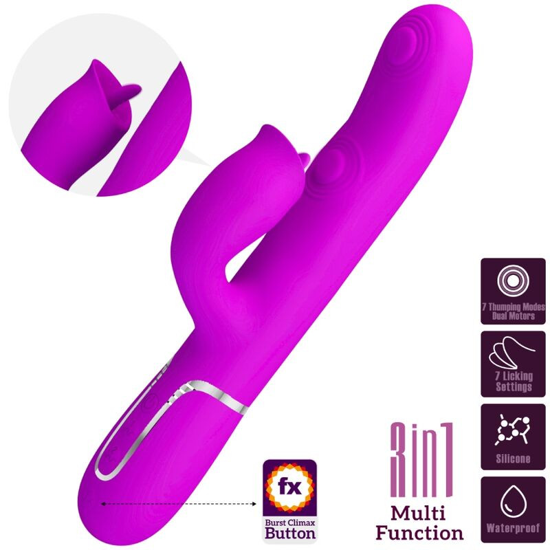 Pretty Love - Vibrateur Lapin À Lécher Fuchsia - Image 3