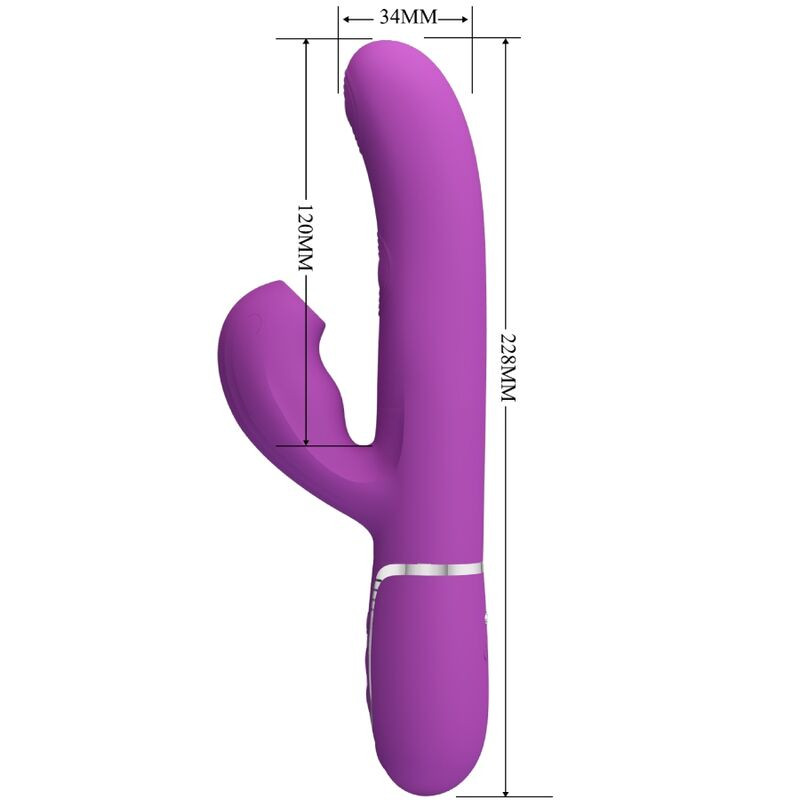 PRETTY LOVE - PERLITA 3 IN 1 MULTIFUNCTION RABBIT VIBRATOR  PURPLE - Image 5