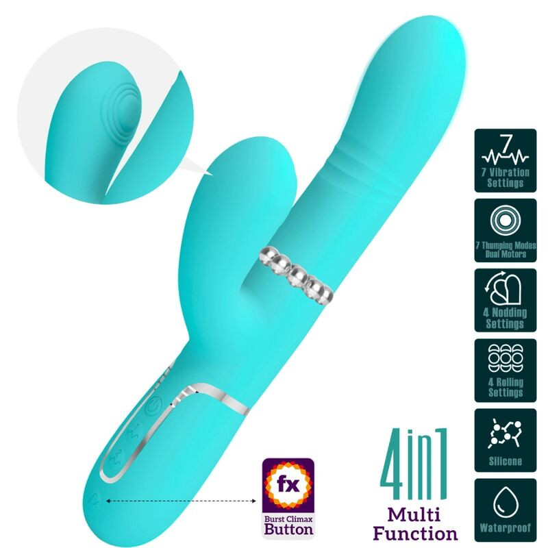 Pretty Love - Vibrateur Multifonction G-Spot Vert Aqua - Image 3