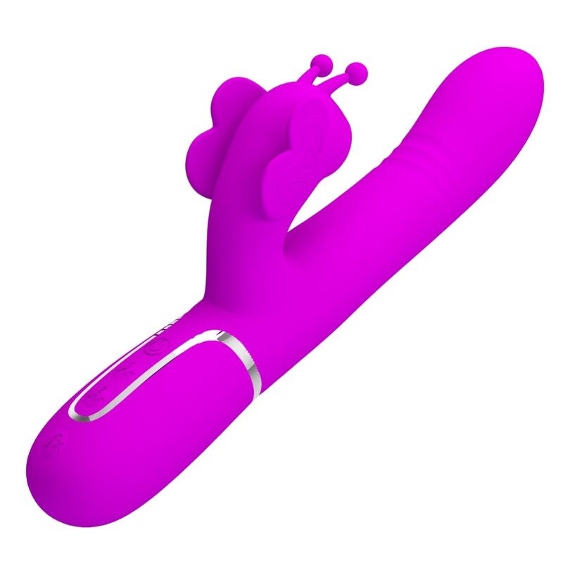 Pretty Love - Vibrateur Multifonction Lapin 4 En 1 Papillon Fuchsia - Image 3