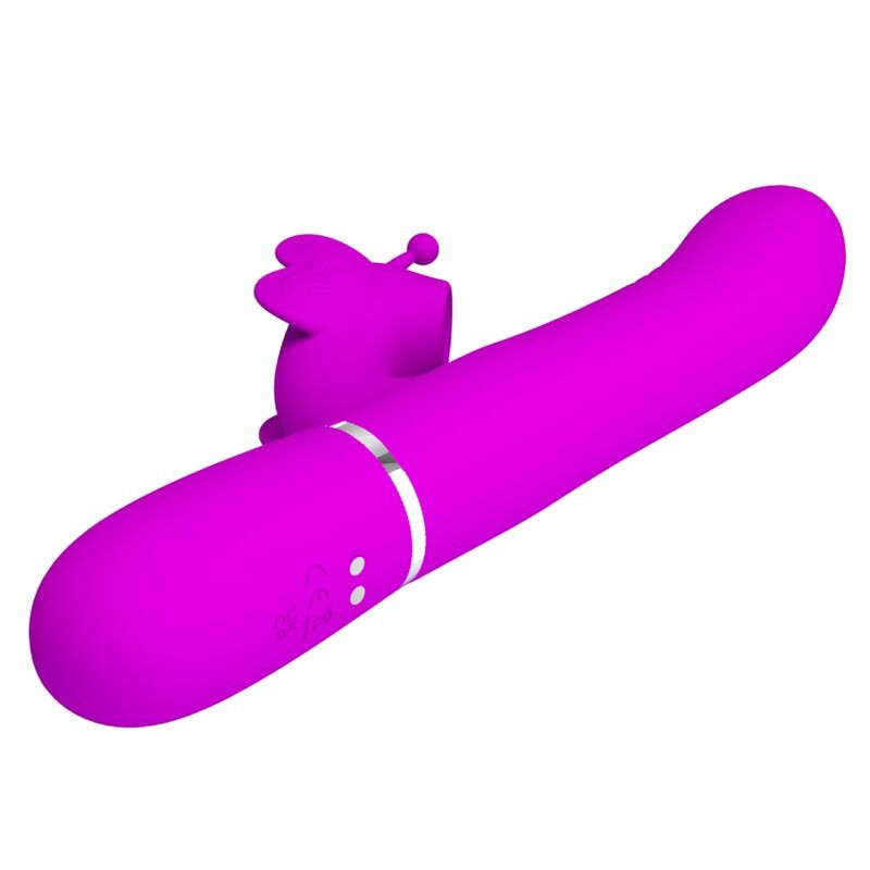 Pretty Love - Vibrateur Multifonction Lapin 4 En 1 Papillon Fuchsia - Image 4