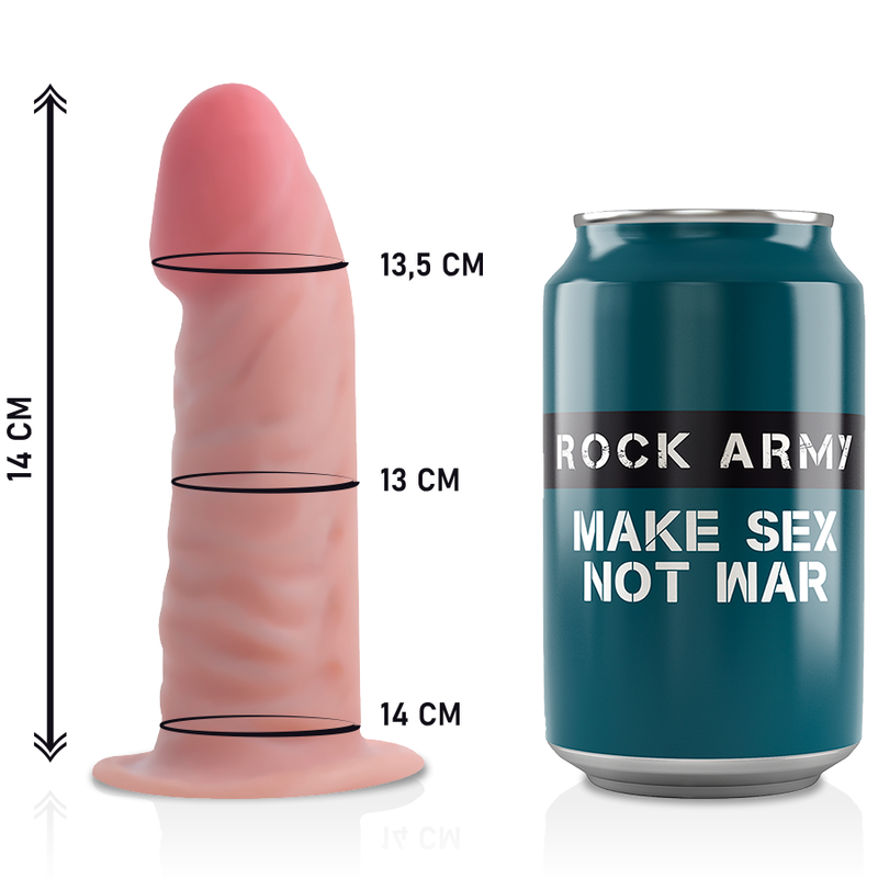 ROCKARMY - HARNESS + DUAL DENSITY TIGER REALISTIC DILDO 14 CM -O- 4.46 CM - Image 5