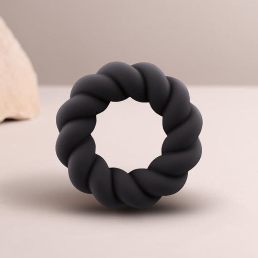 Rocks-Off - Zwart Silicone Masturbatie Ring Twist - Image 2