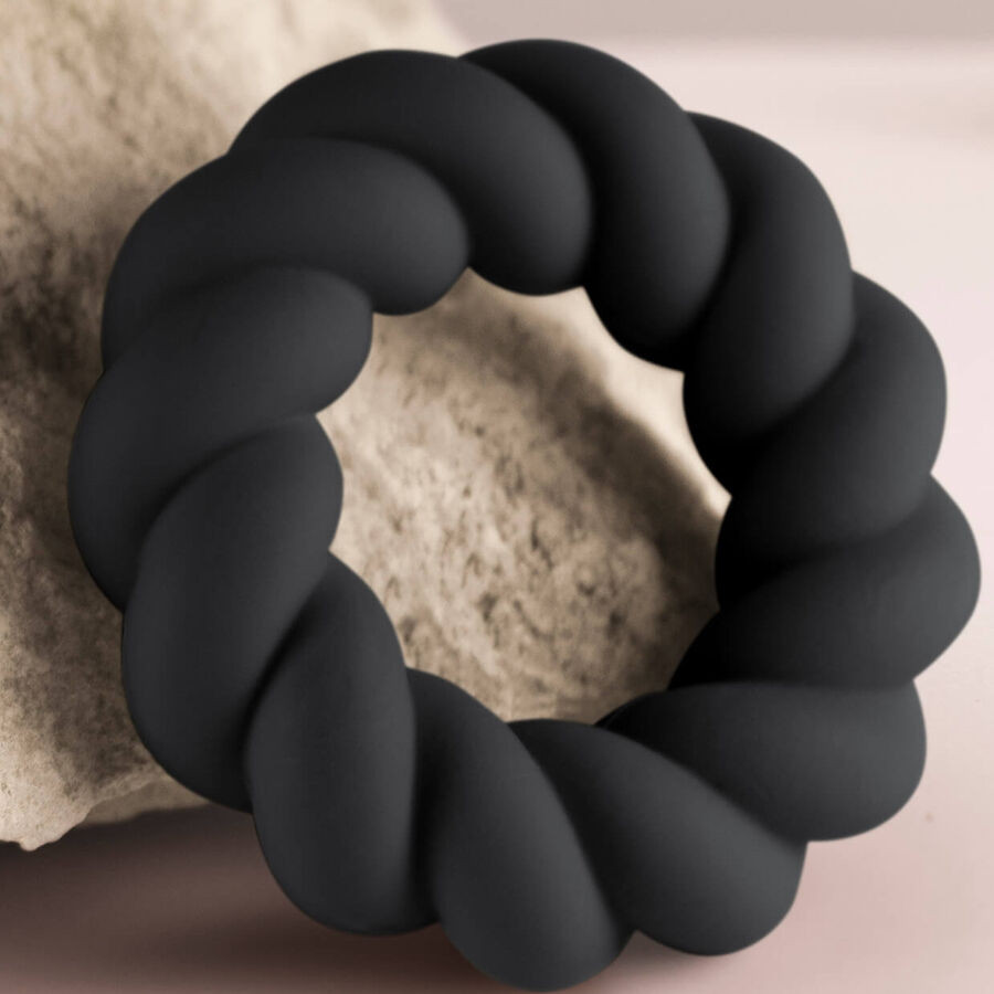 Rocks-Off - Zwart Silicone Masturbatie Ring Twist - Image 5