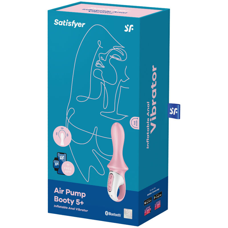 Satisfyer - Air Pump Booty 5+ Inflatable Anal Vibrator Pink - Image 4