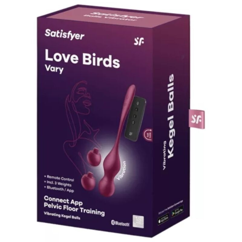 Satisfyer - Love Birds Vary Balles Vibrantes Application Gratuite Vin Rouge - Image 5