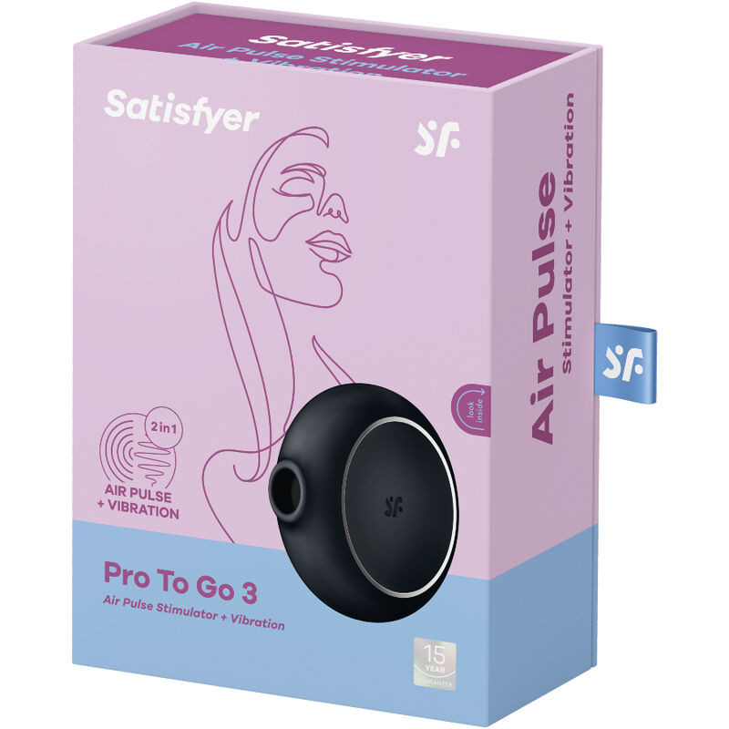 Satisfyer - Stimulateur Et Vibrateur Double Air Pulse Pro To Go 3 Noir - Image 5