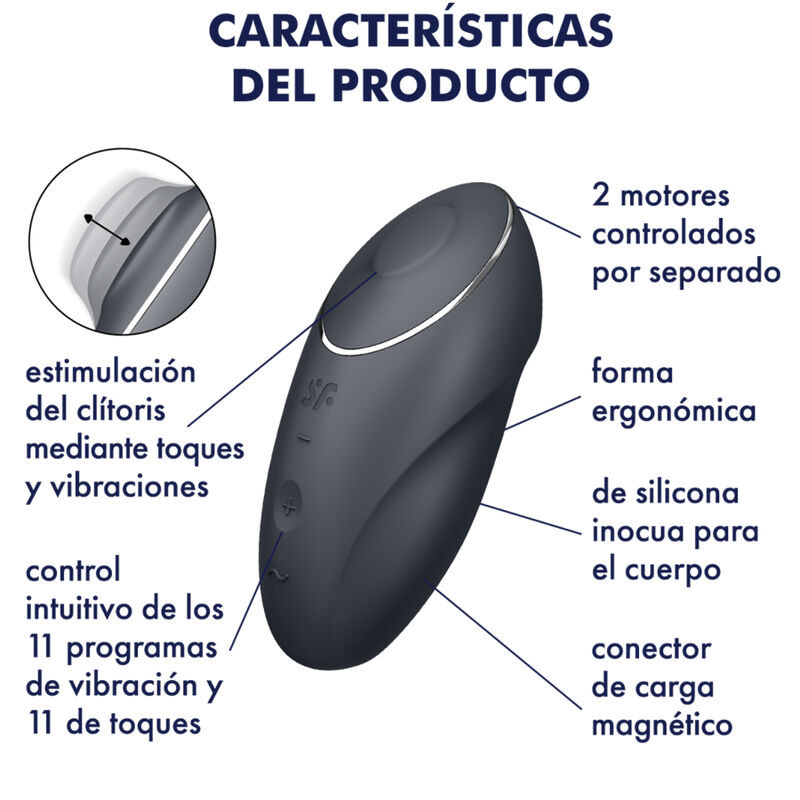 Satisfyer - Tap & Climax 1 Lay-On Vibrator Rood - Image 9