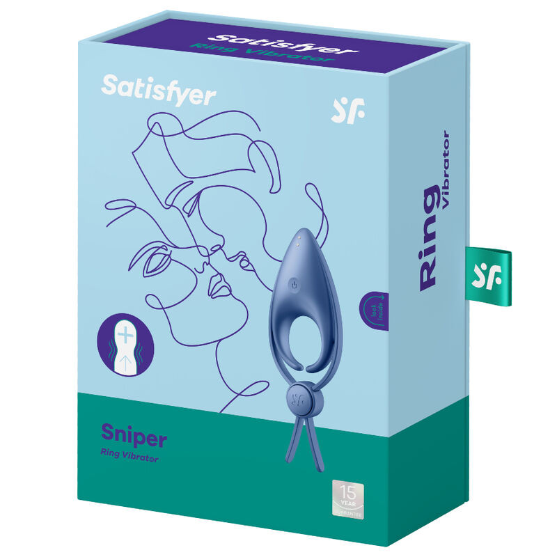 Satisfyer - Vibrateur  Anneau Sniper Bleu - Image 3