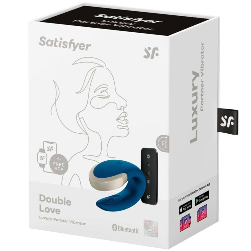 Satisfyer - Vibrateur Double Love Luxury Partner Bleu - Image 5