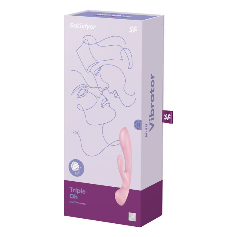 SATISFYER - TRIPLE OH HYBRID VIBRATION PINK - Image 4