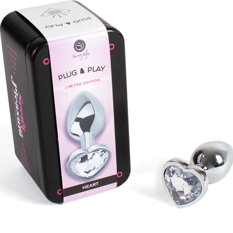Secretplay - Plug Anal En Métal Coeur Cristal Clair Petite Taille 7 Cm - Image 2