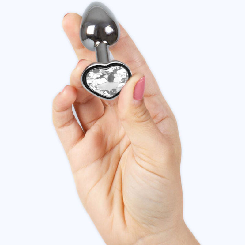 Secretplay - Plug Anal En Métal Coeur Cristal Clair Petite Taille 7 Cm - Image 3