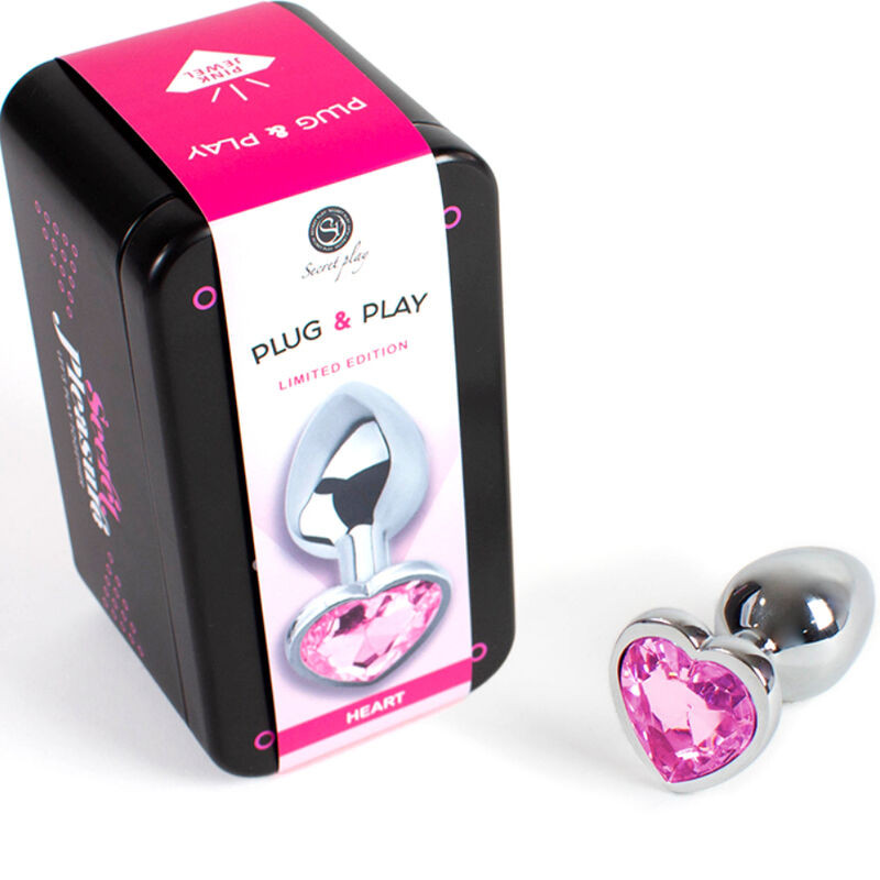 Secretplay - Plug Anal En Métal Coeur Fuchsia Petite Taille 7 Cm - Image 2