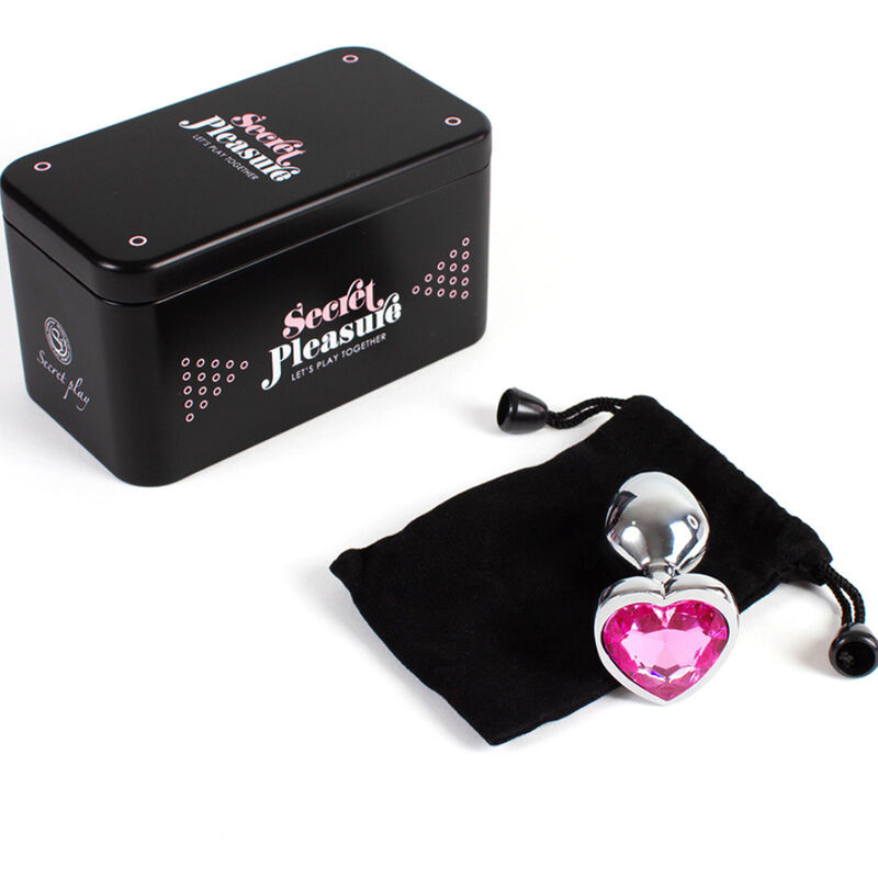 Secretplay - Plug Anal En Métal Coeur Fuchsia Petite Taille 7 Cm - Image 4