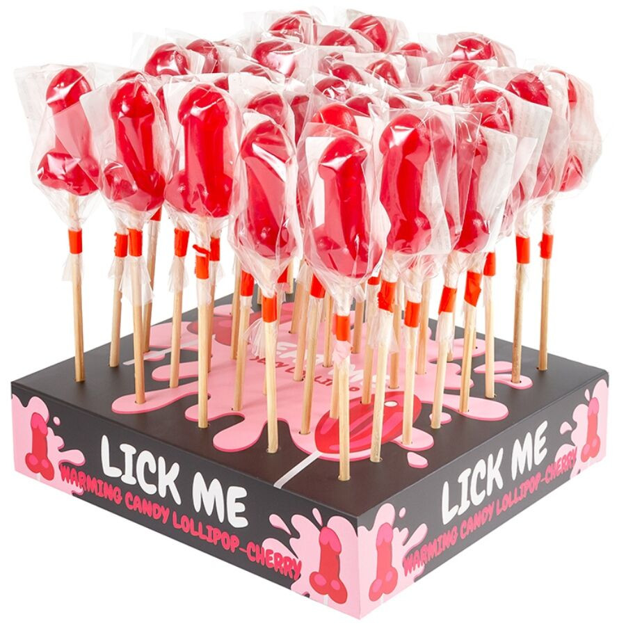 SECRETPLAY - CHERRY CANDY PENIS LOLLIPOP DISPLAY WITH SPICY HEAT EFFECT (40 UNITS) - Image 2
