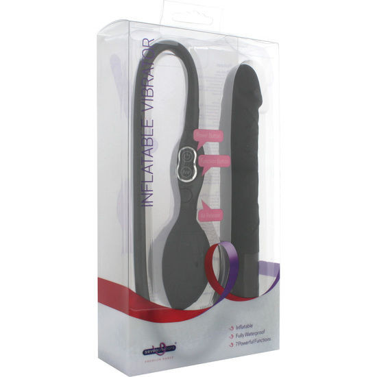 SEVEN CREATIONS - BLACK INFLATABLE VIBRATOR - Image 2