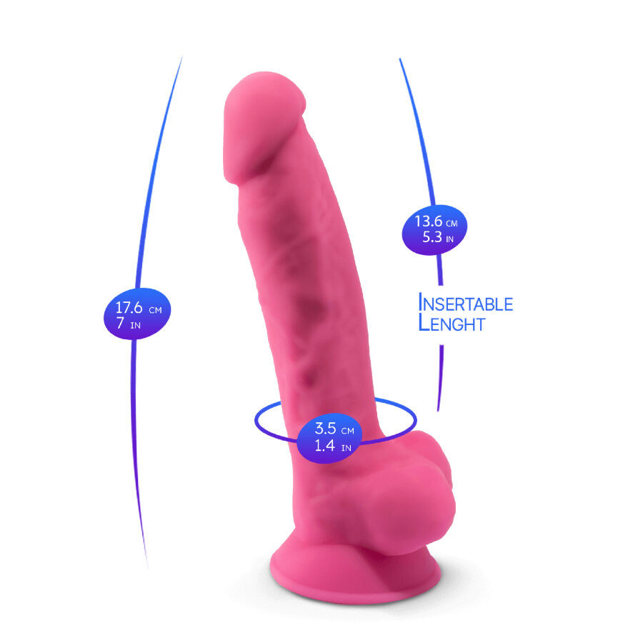 Silexd - Model 1 Realistic Penis Premium Silicone Silexpan Fluorescent Pink 17.5 Cm - Image 5