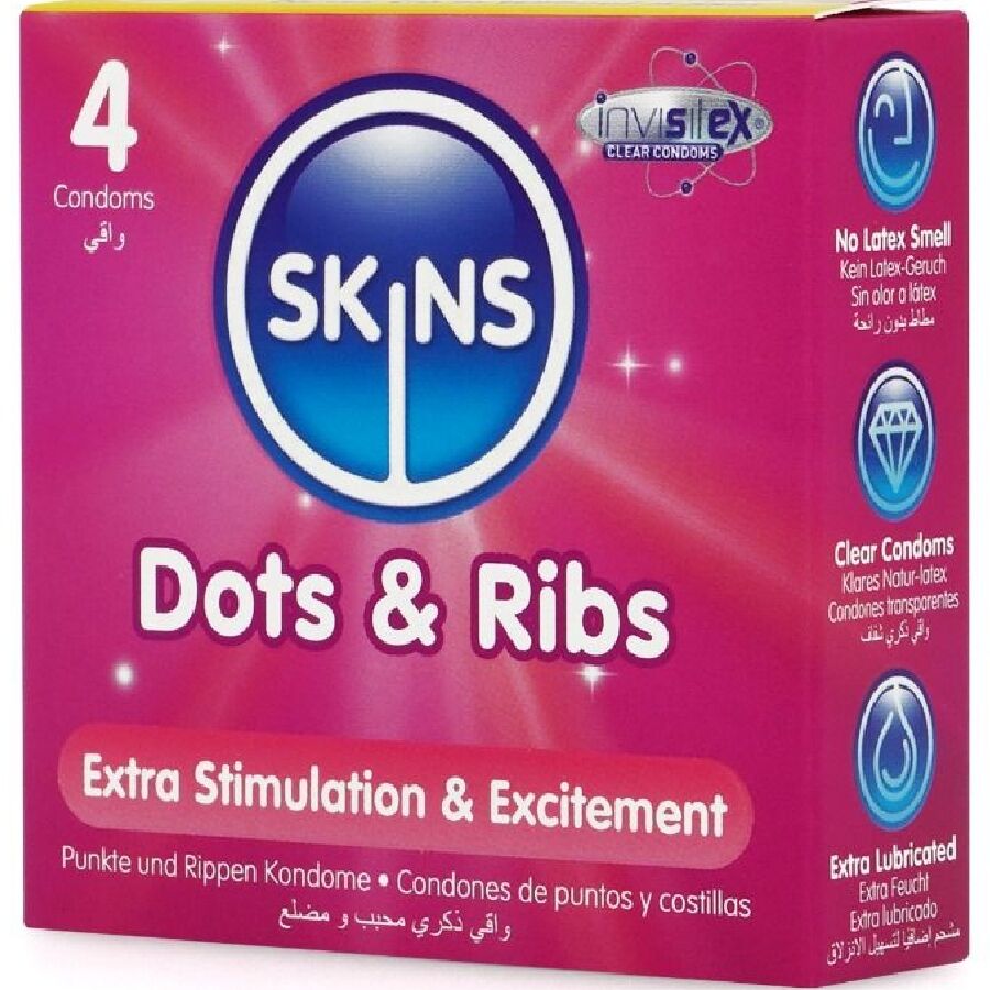 SKINS - DOTS & RIBS PREMIUM CONDOMS PACK 4 - Image 2