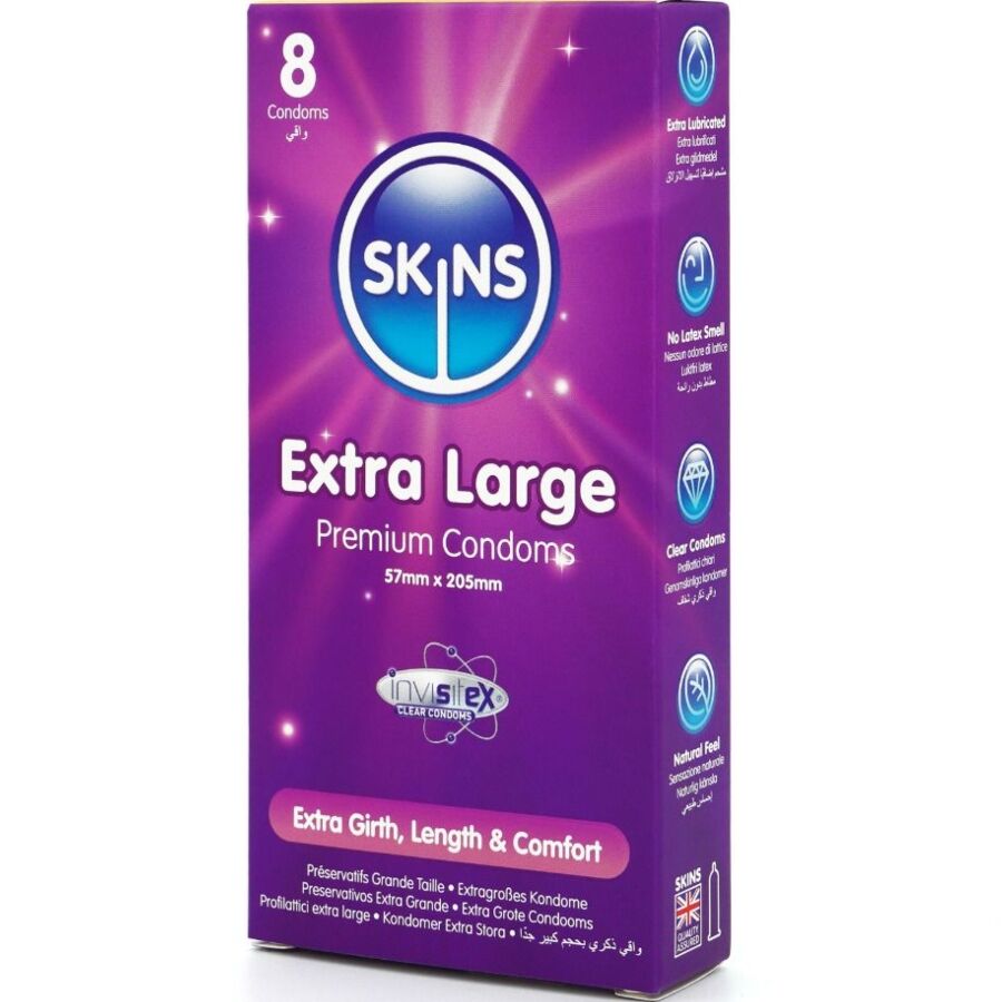 SKINS - PACK DE 8 PRÉSERVATIFS EXTRA LARGES PREMIUM - Image 2